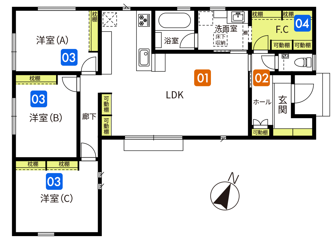 13号地　間取り図