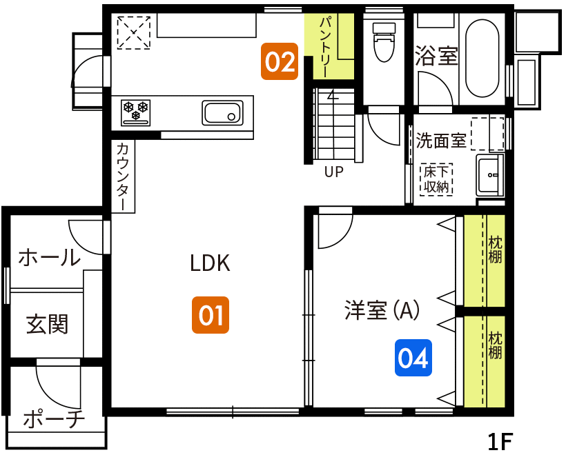 7号地　間取り図1階