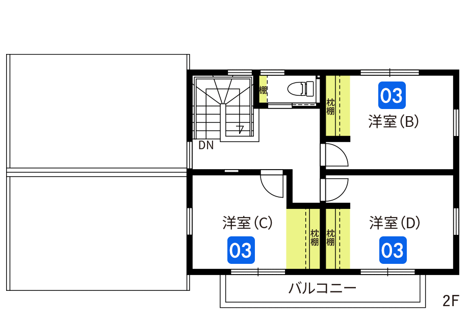 9号地　間取り図2階